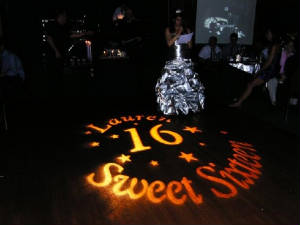 Let Metro Mass Entertaiment personalize your dance floor with a custom gobo monogram.