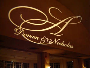 Metro Mass Entertainment can personalize the room by adding a wedding monogram to a wall or dance floor.