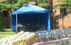 Metro Mass Entertainment DJ Sound Tents can be included in any outdoor DJ party or wedding package